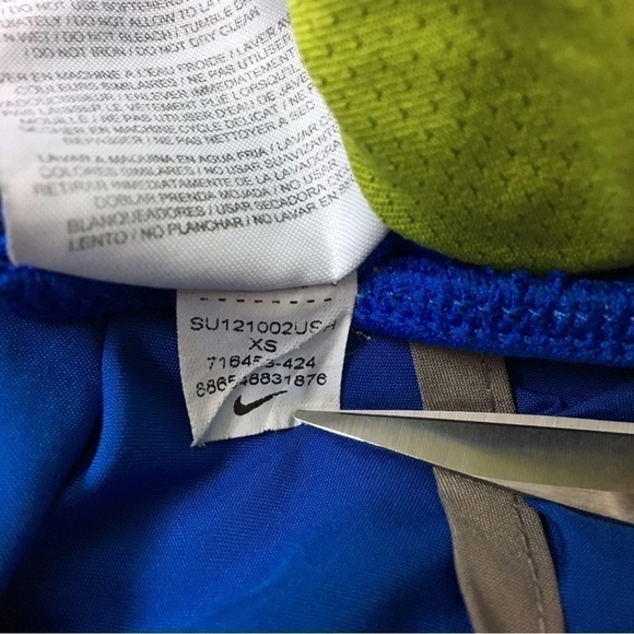 NIKE Women Running Shorts Dri-Fit Blue Green Grey White Swoosh Mesh Size XS - Picture 8 of 11